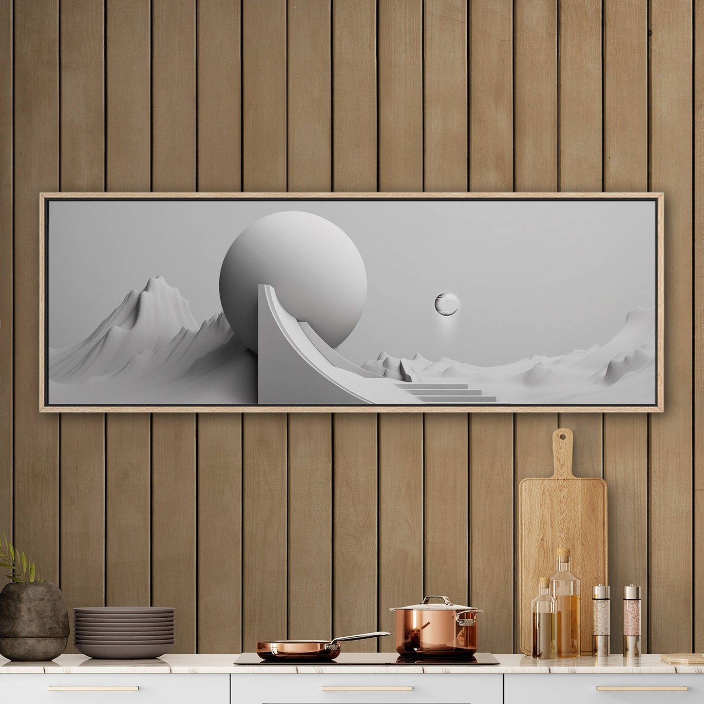 Minimal Monochrome Abstract Digital Render -  Sleek Elegance