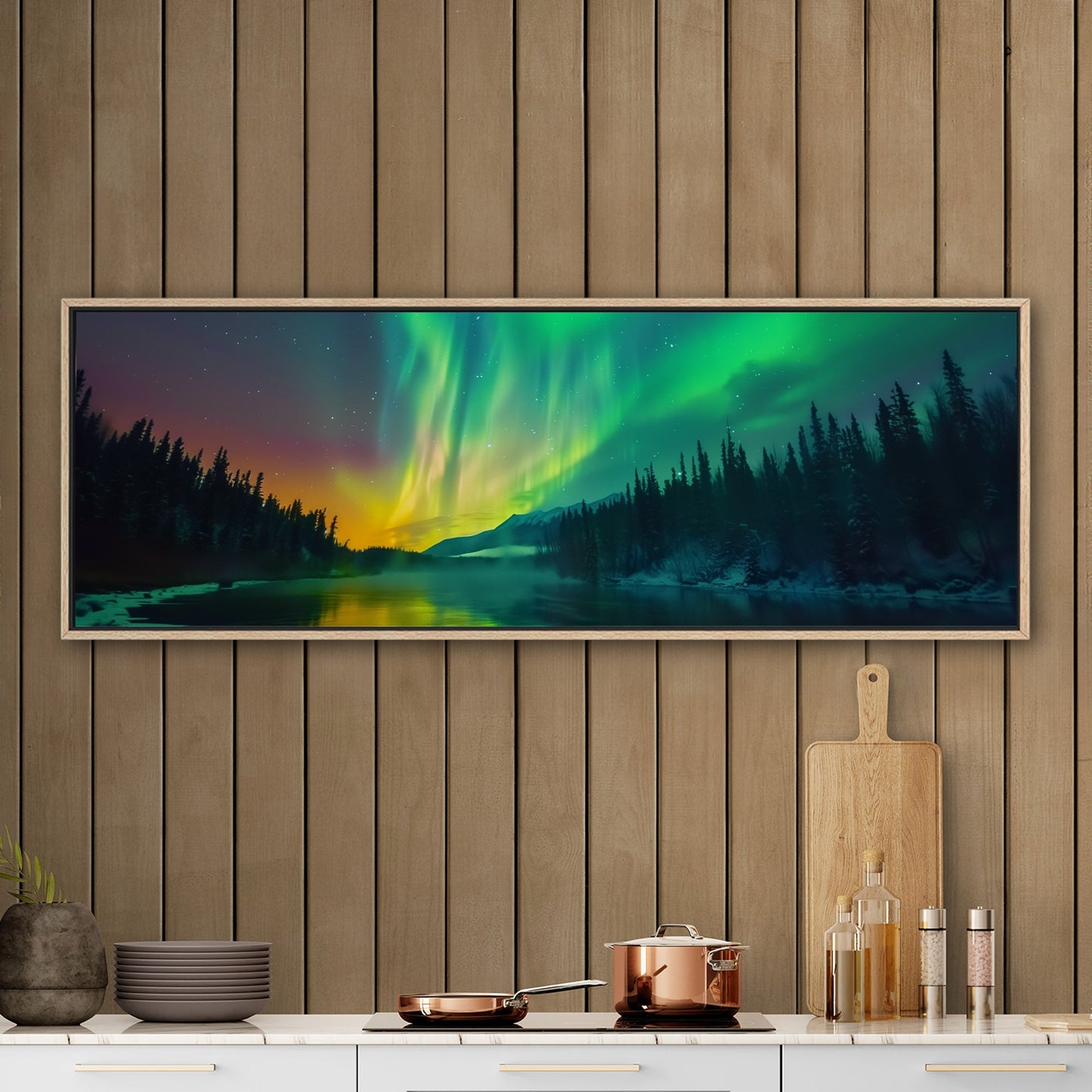 Aurora Borealis fills the sky - Ethereal Glow - Vibrant Dream