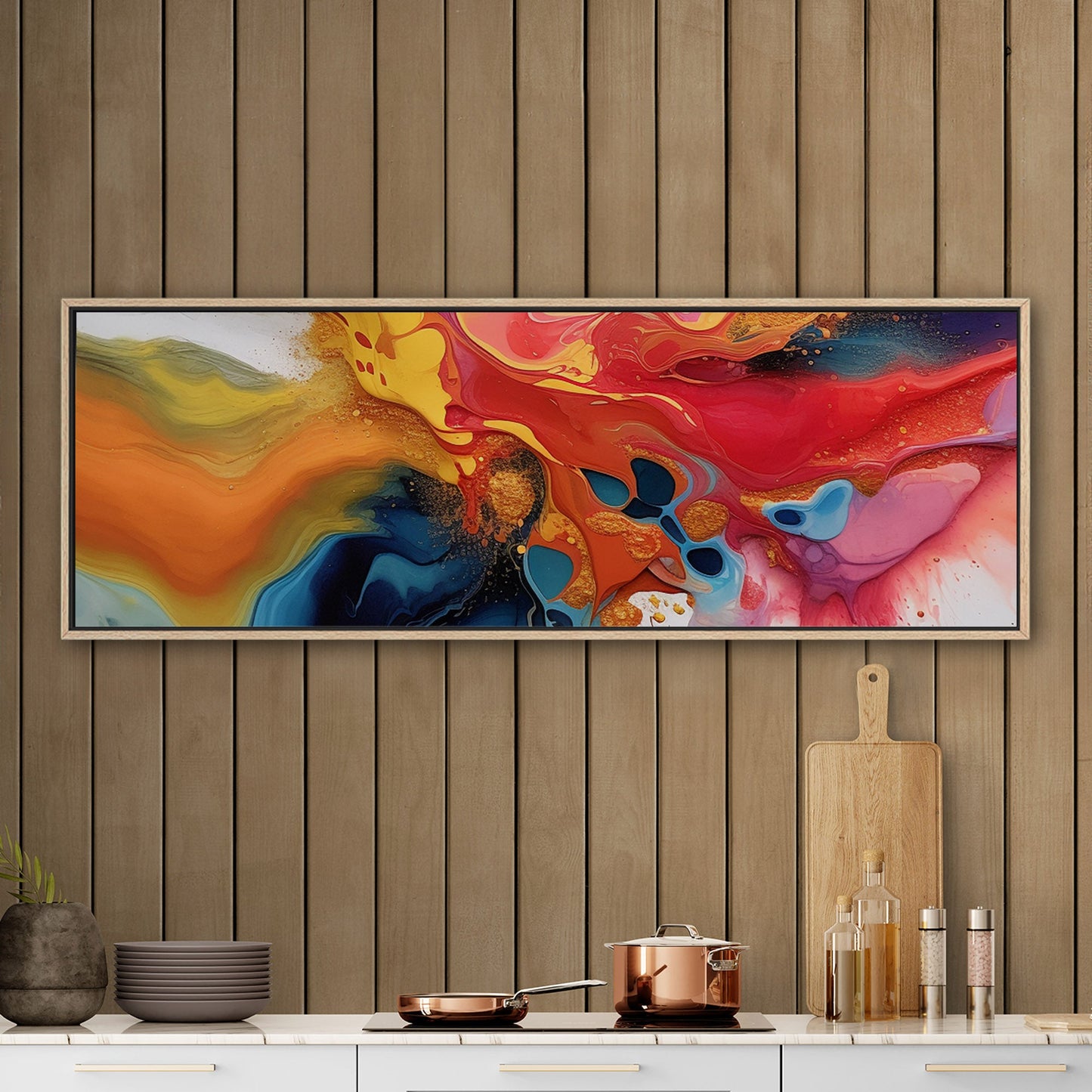 Vibrant Multicolor Oil Paint Abstract - Fluidity in Vibrant Color