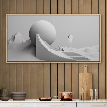 Minimal Monochrome Abstract Digital Render -  Sleek Elegance