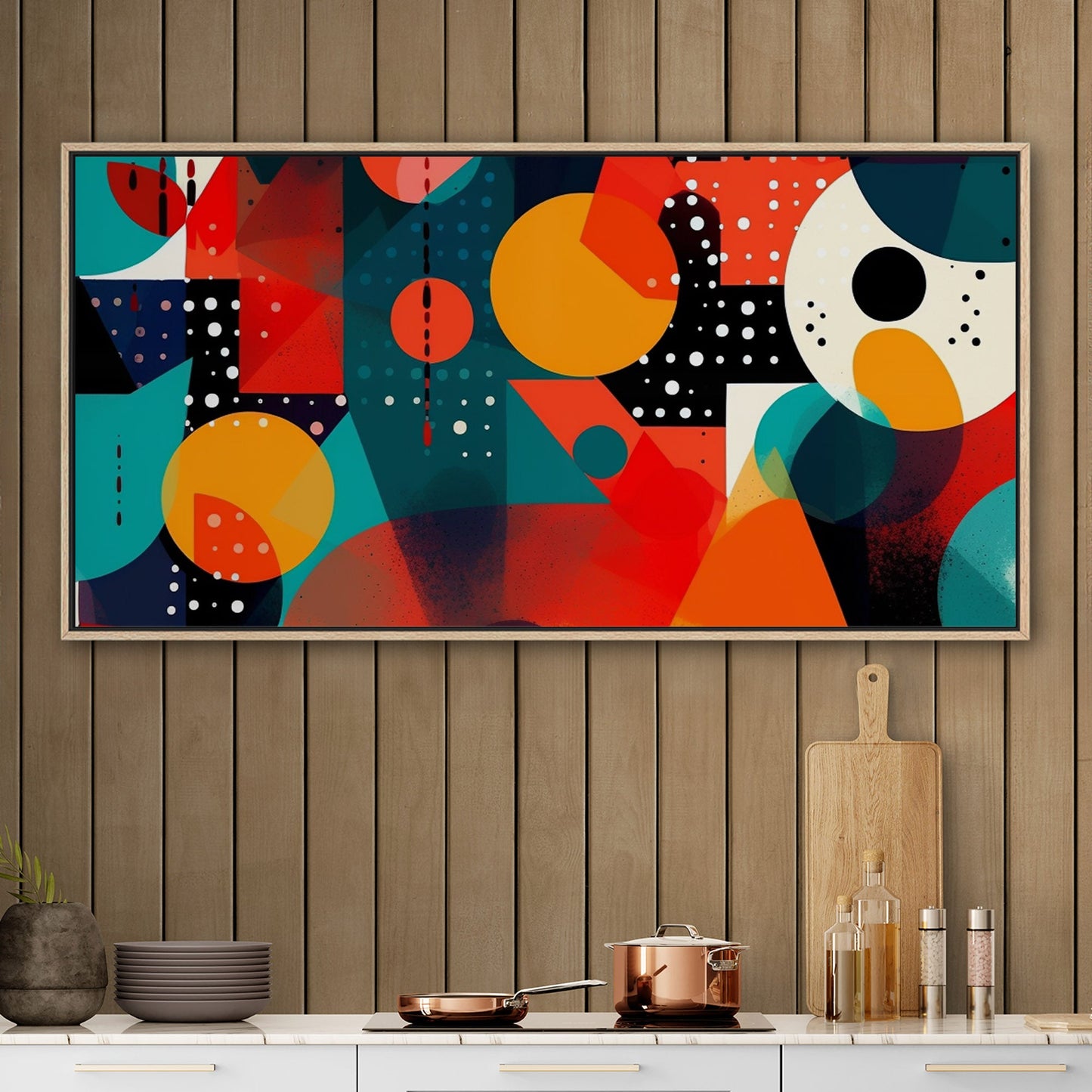 Colorful geometric abstract painting - Geometric Marvel