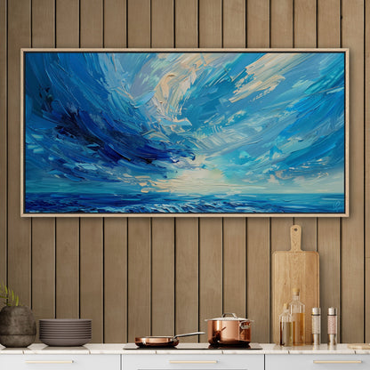 Elevate your space with this mesmerizing - Vibrant Abstract Ocean Brushstroke Art