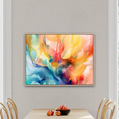 Watercolor Vibrant Multicolor Abstract - Flowing Color Symphony