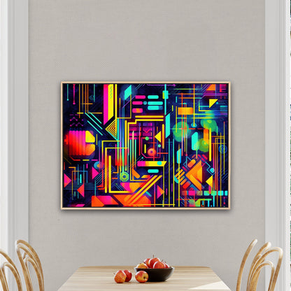 Neon geometric, futuristic, vibrant, abstract - Symphony of Light