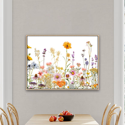 Whimsical Watercolor Wildflowers on White Background - Bright Flower Life