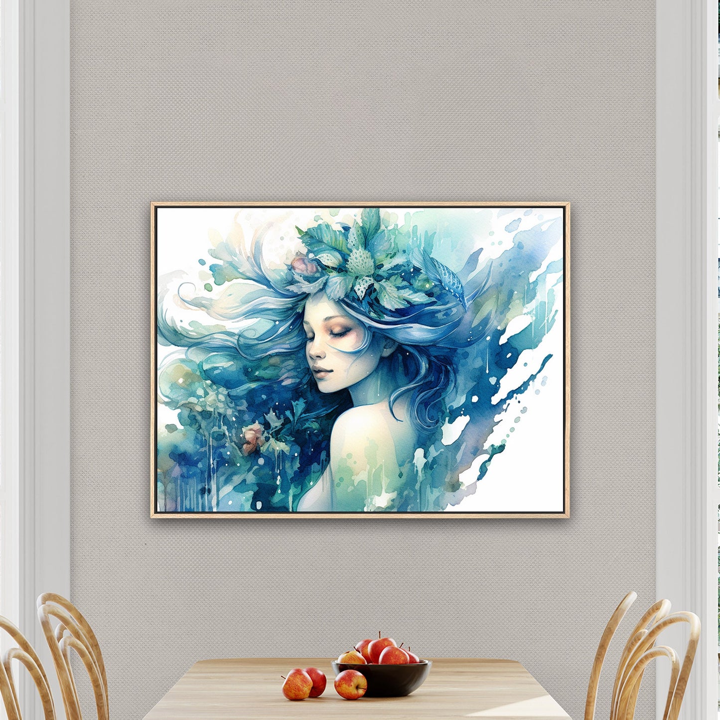 Description: High-quality ethereal watercolor mermaid art - Enchanting Mystical Mermaid