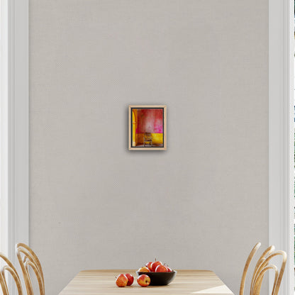 Old Wooden Chair Against a Textured Wall - Vibrant Still Life