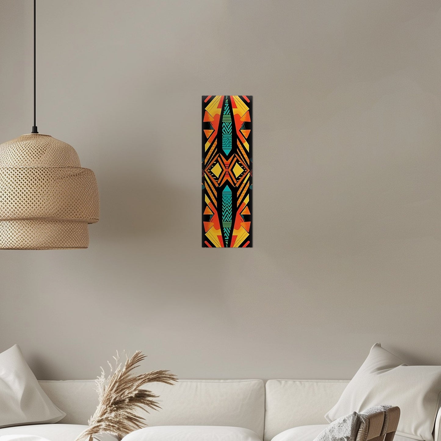 Tribal African Symmetrical Abstract Painting - Tribal Rhythms: Modern Color Explosion