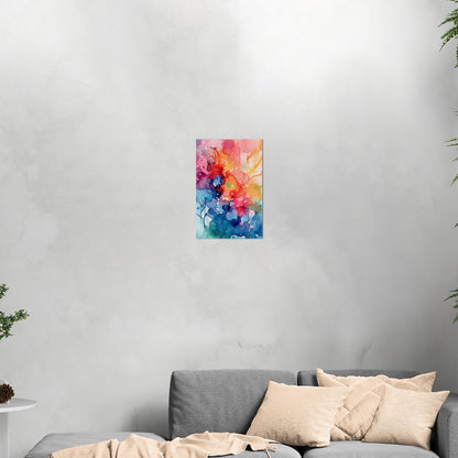 Vibrant Colorful Watercolor Splatters Abstract Painting - Spectrum of Creativity