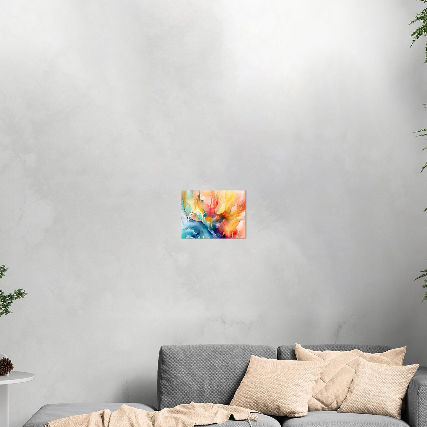 Watercolor Vibrant Multicolor Abstract - Flowing Color Symphony