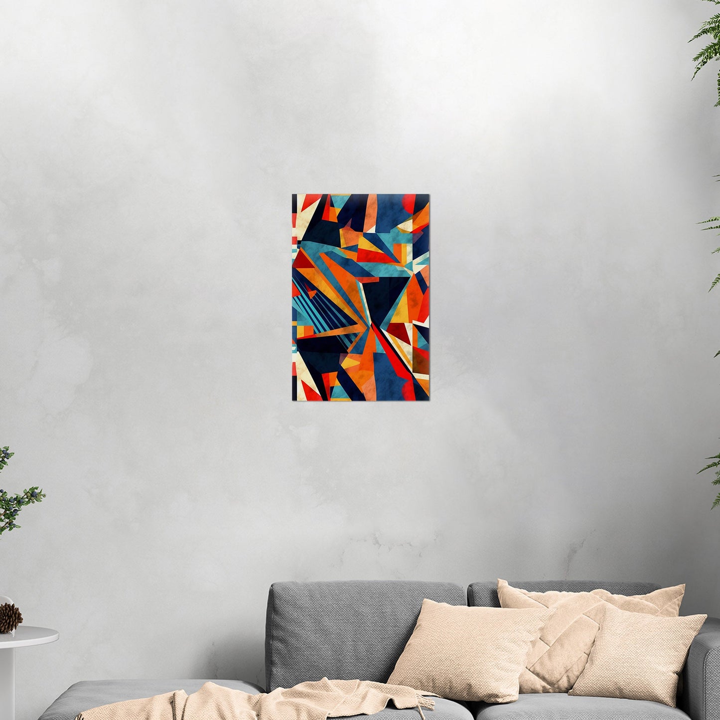 Bold, abstract wall art with geometric shapes and vibrant colors - Transformative Abstraction