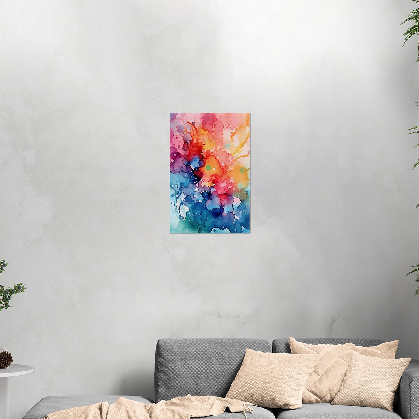 Vibrant Colorful Watercolor Splatters Abstract Painting - Spectrum of Creativity