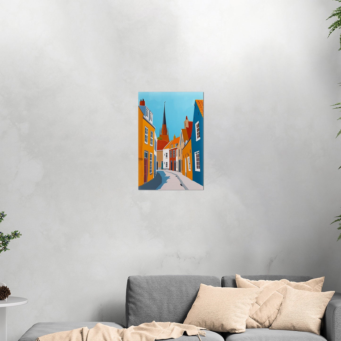 Sky-Blue and Amber Dutch landscape - Enduring Elegance