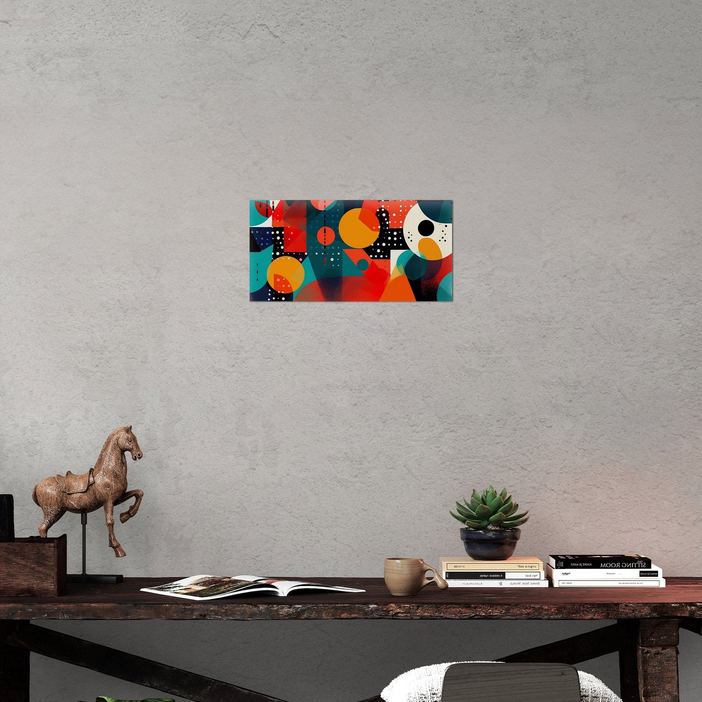 Colorful geometric abstract painting - Geometric Marvel