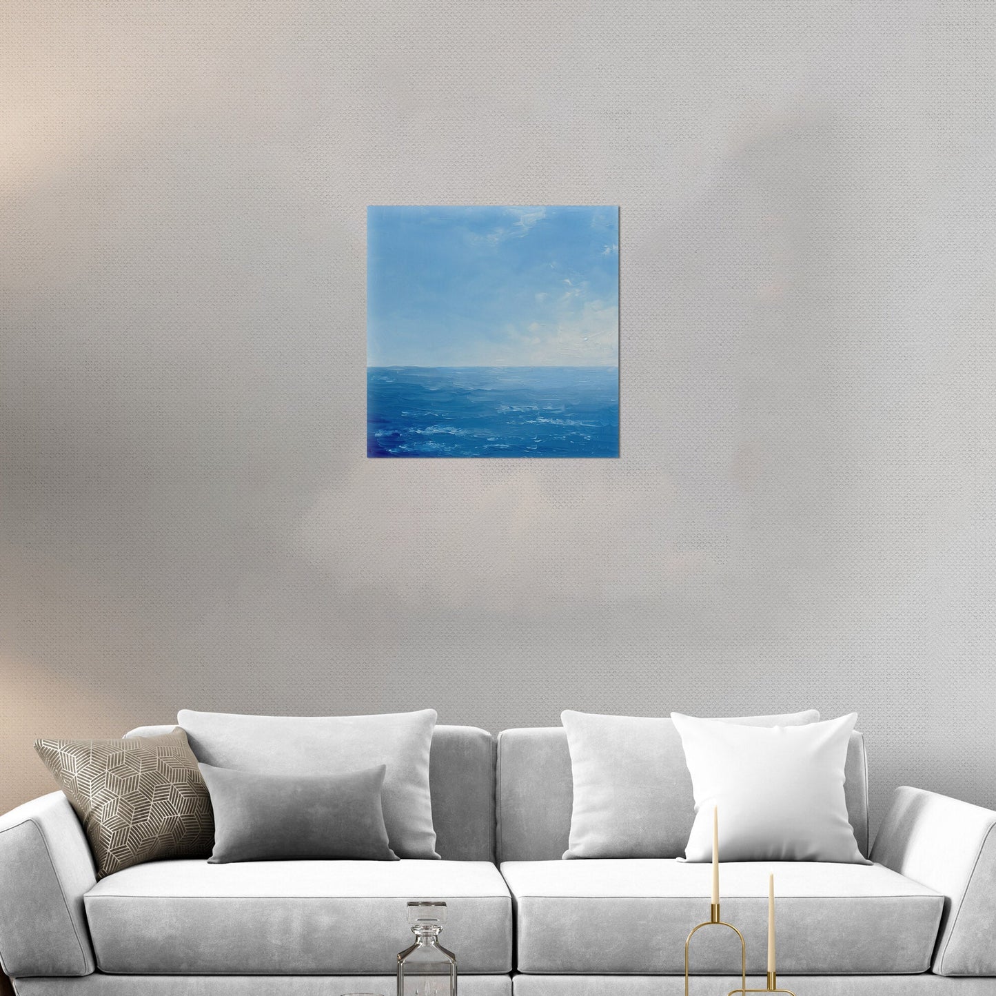 Tranquil ocean and blue skies - Ethereal Horizon