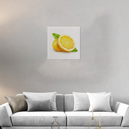 Still Life of Cut Open Lemon on White Background - Sour Citrus Summer Delight