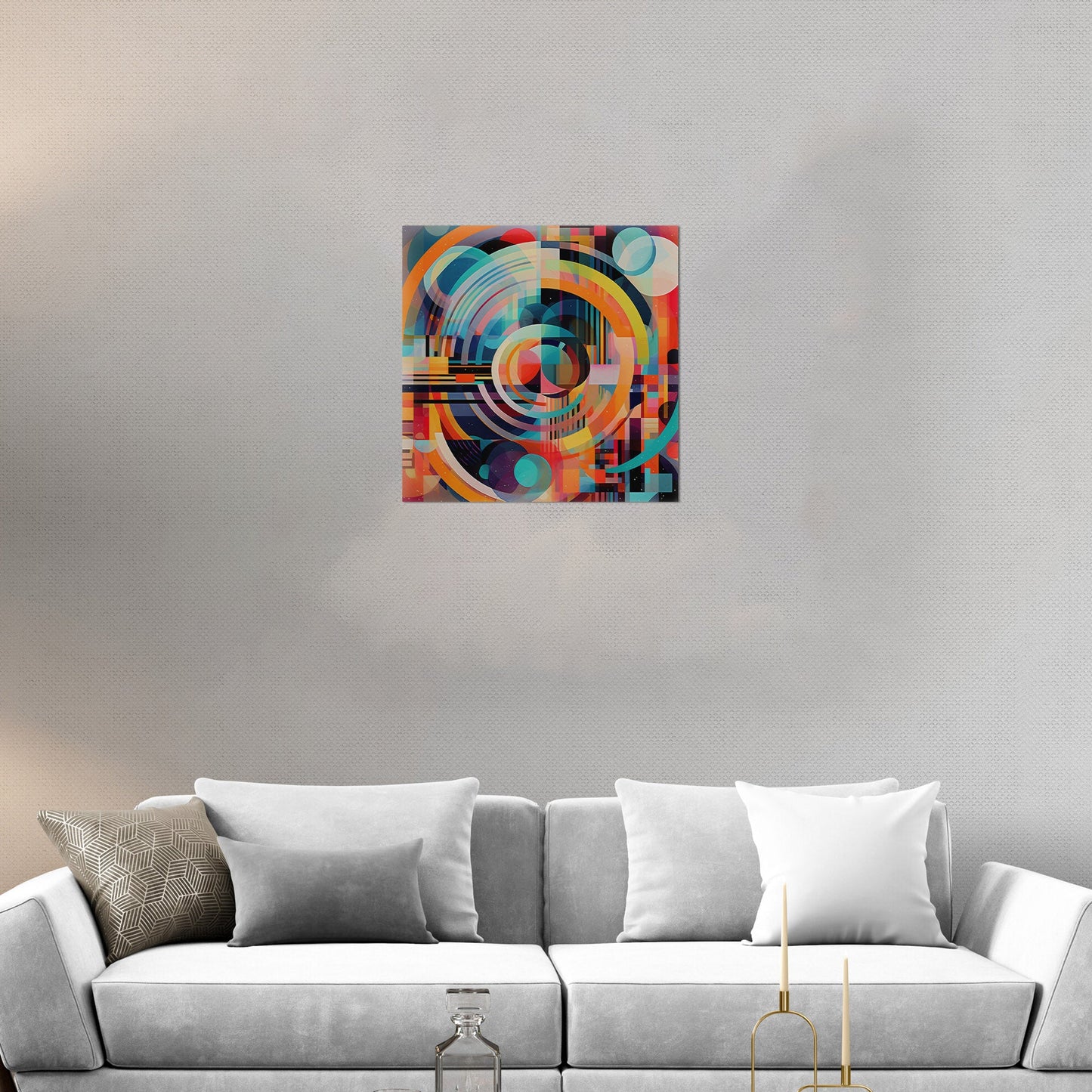 Colorful Geometric Abstract Painting - Electric Dreams in Technicolor