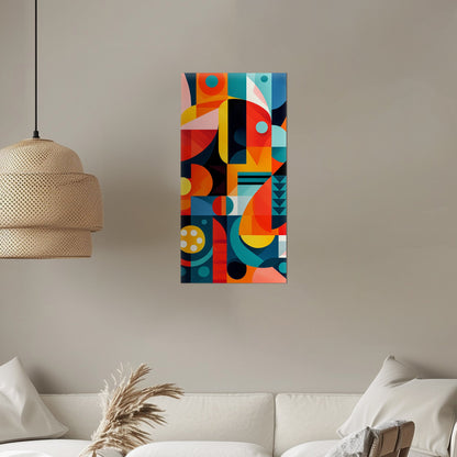 60's Era Modern Geometric Abstract Art - Vivid Prism