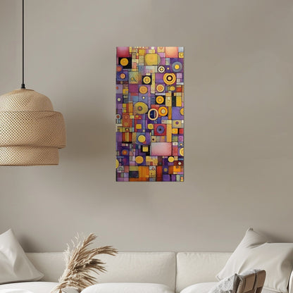 Craft Style Geometric Abstract Art Painting - Whimsical Mosaic Symphony