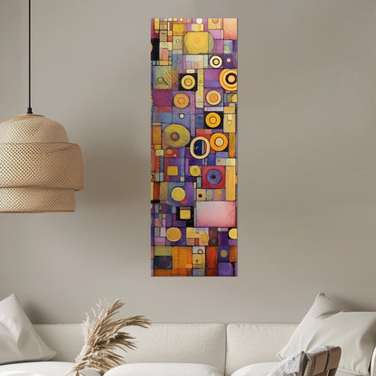 Craft Style Geometric Abstract Art Painting - Whimsical Mosaic Symphony