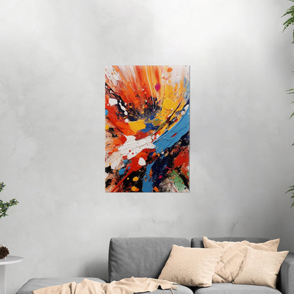 Vibrant abstract with dynamic paint splatters print - Energy Burst