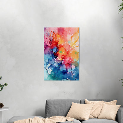 Vibrant Colorful Watercolor Splatters Abstract Painting - Spectrum of Creativity