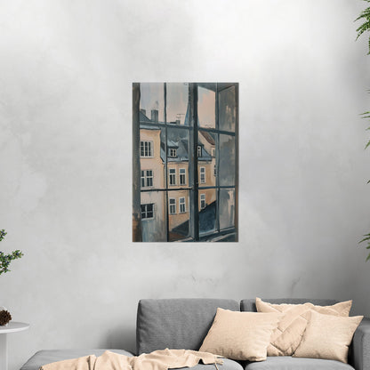 Impressionist View Out of a Window in a European City - Pastel Cityscape Dreams