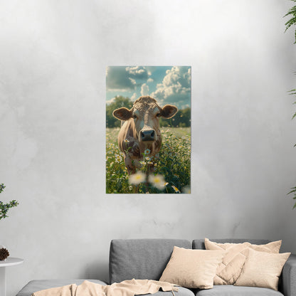 Photorealistic Cow in Pasture Portrait - Cow Serenity