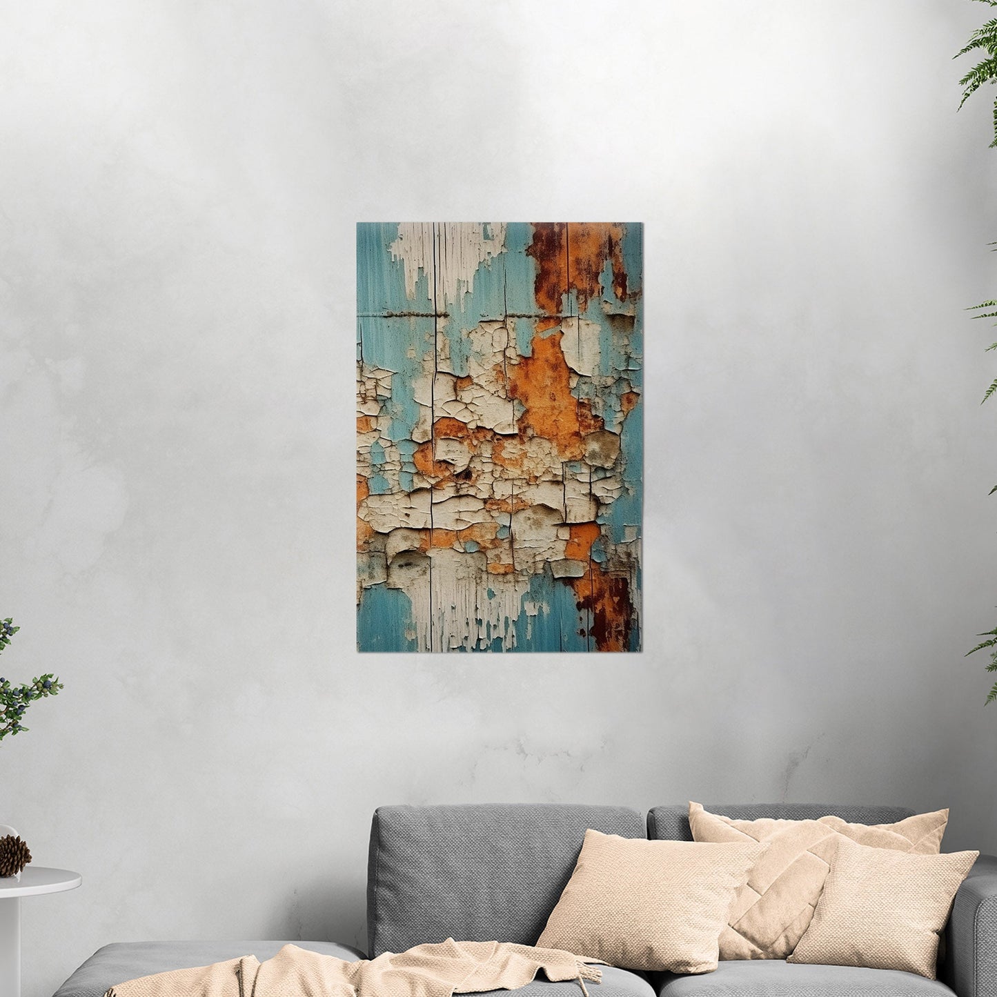 Textured Abstract Vintage Wall Art - Weathered Elegance