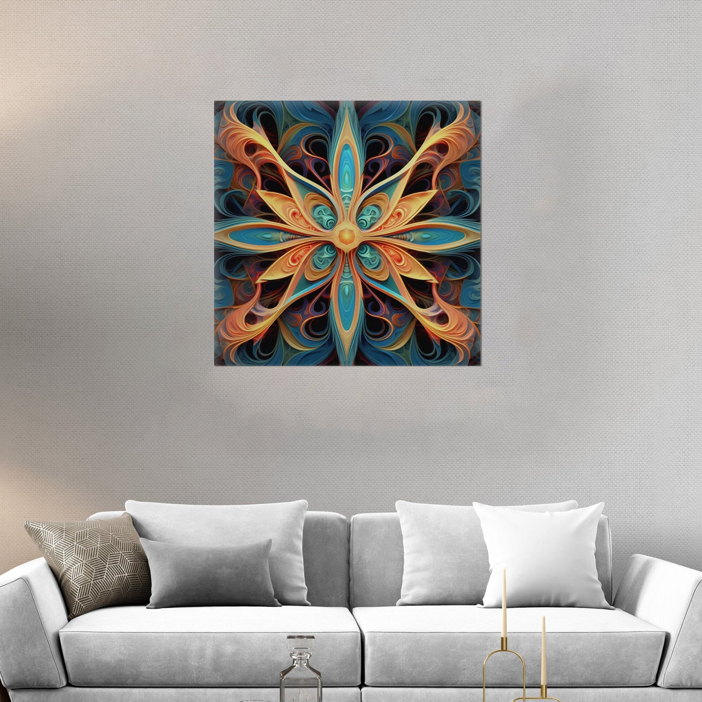 3D fractal symmetrical abstract painting - Enigmatic Recursive Symphony