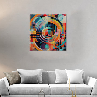 Colorful Geometric Abstract Painting - Electric Dreams in Technicolor