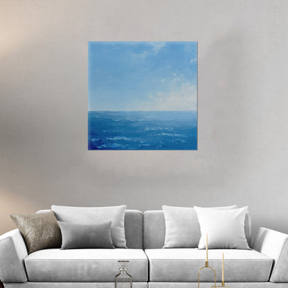 Tranquil ocean and blue skies - Ethereal Horizon