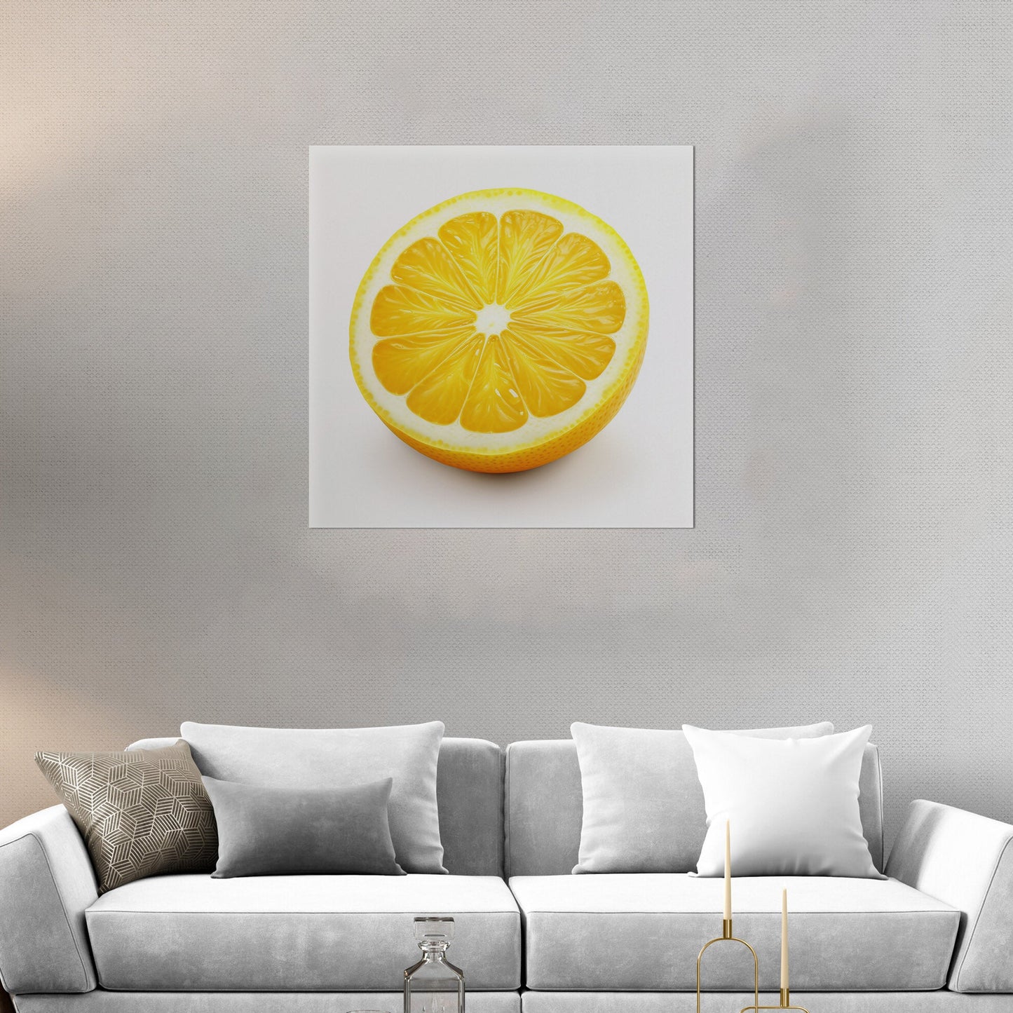 Still Life of a Lemon on White Background - Zesty Summer Citrus Slice