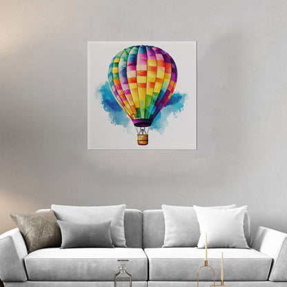 Hot Air Balloon Watercolor for Child's Room - Adventure Awaits