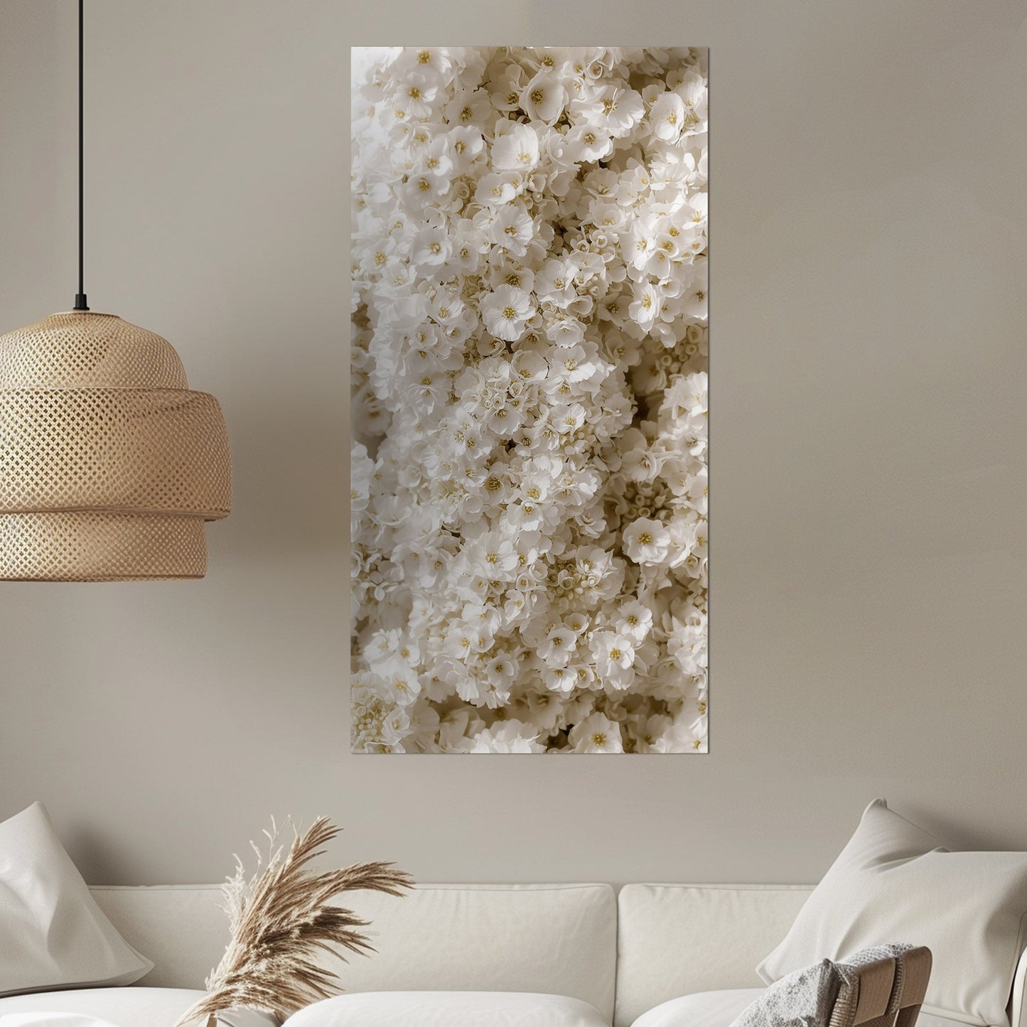 Photorealistic White Wildflower Top-down Texture - White Floral Abundance