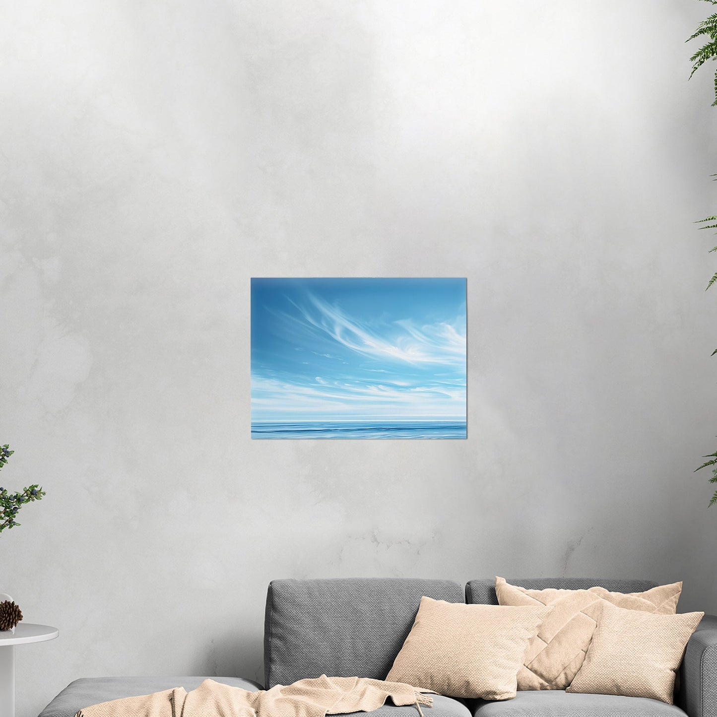 Abstract brush stroke painting of ocean - Modern Serenity