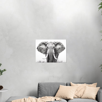 Majestic black and white elephant, regal elegance - Ethereal Majesty