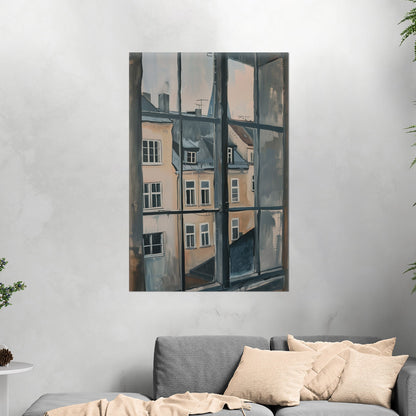 Impressionist View Out of a Window in a European City - Pastel Cityscape Dreams