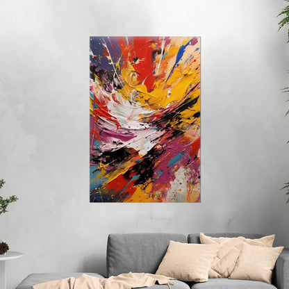 Vibrant abstract art piece with paint splatters - Eclectic Dream