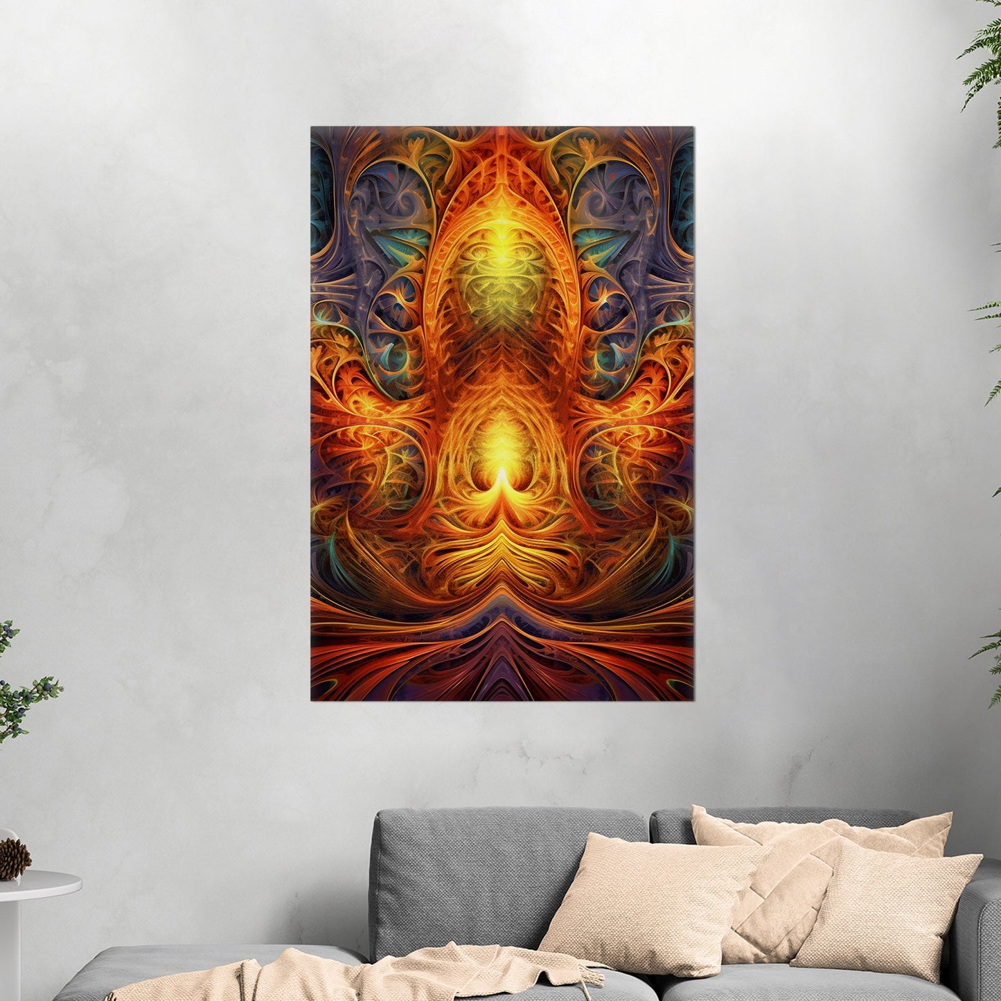 Symmetrical Fractal Painting - Vibrant Infinite Complexity