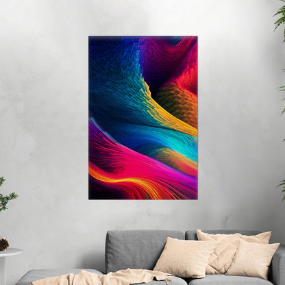 Colorful Digital Art Render - Electric Rainbow Ripples