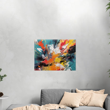 Abstract Oil Painting in Bright Colors - Vivid Burst of Abstract Energy