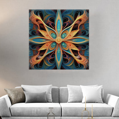 3D fractal symmetrical abstract painting - Enigmatic Recursive Symphony