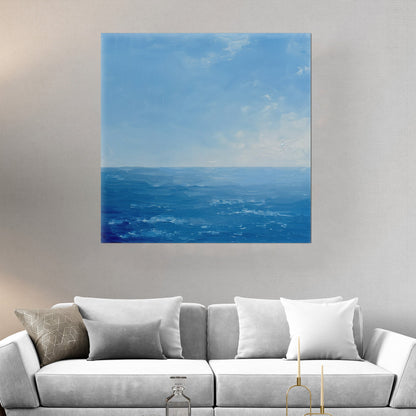 Tranquil ocean and blue skies - Ethereal Horizon