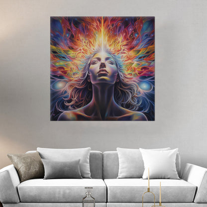 Surreal Psychedelic Portrait of an Enlightened Woman - Cosmic Journey