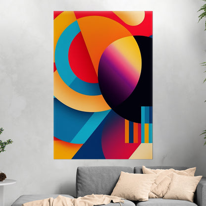 Vibrant, geometric abstract art - Bold Fusion of Colors