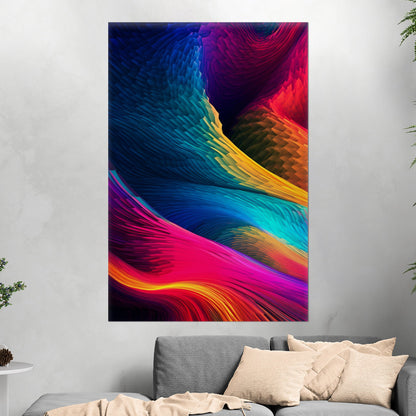 Colorful Digital Art Render - Electric Rainbow Ripples