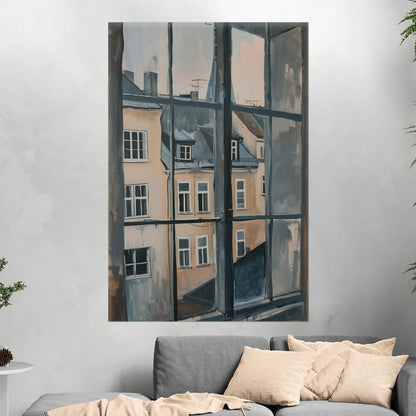 Impressionist View Out of a Window in a European City - Pastel Cityscape Dreams