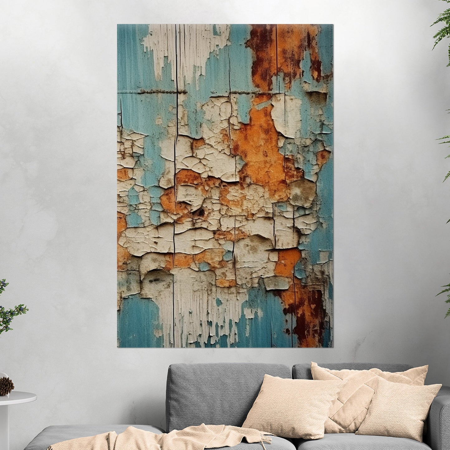 Textured Abstract Vintage Wall Art - Weathered Elegance