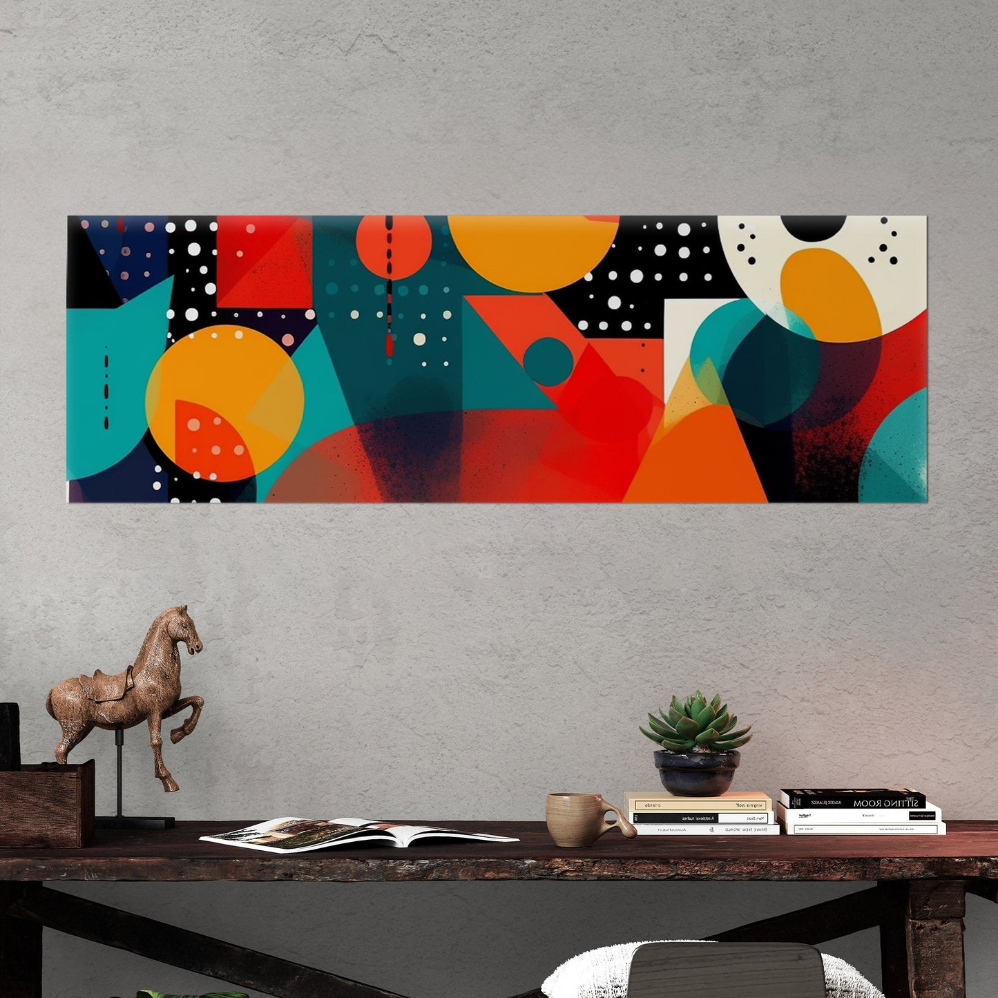 Colorful geometric abstract painting - Geometric Marvel